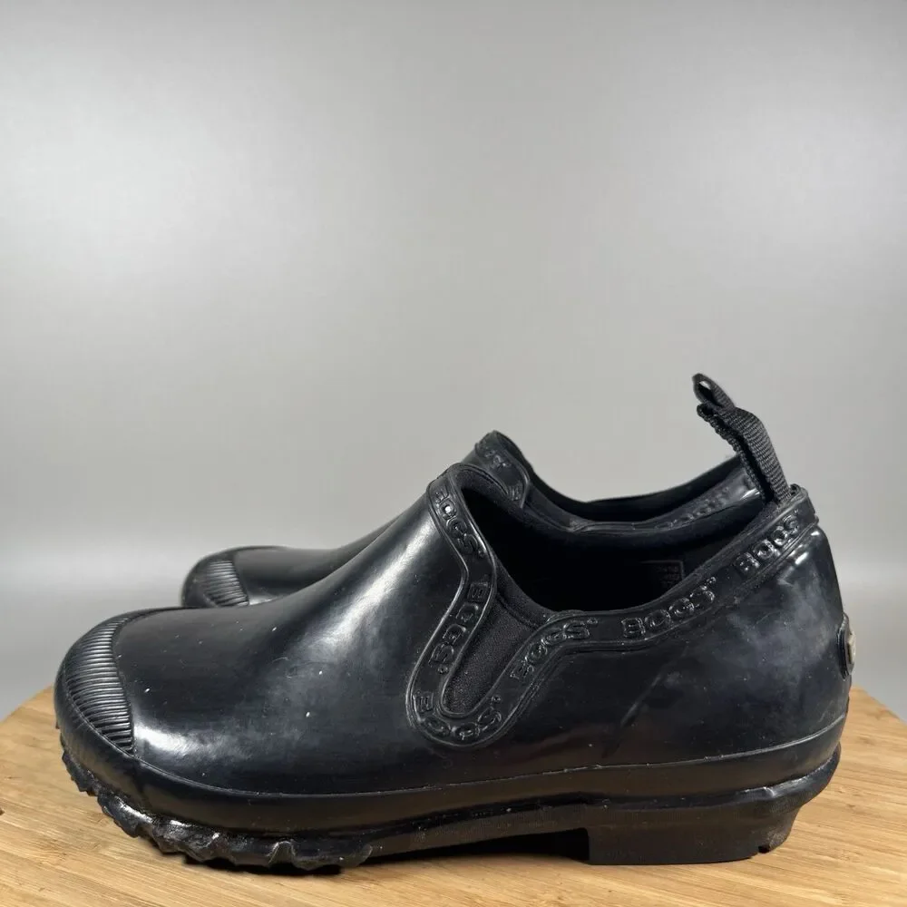 S Bogs Womens Rue Slip On Waterproof‎ Rain Shoes Size 6 Black